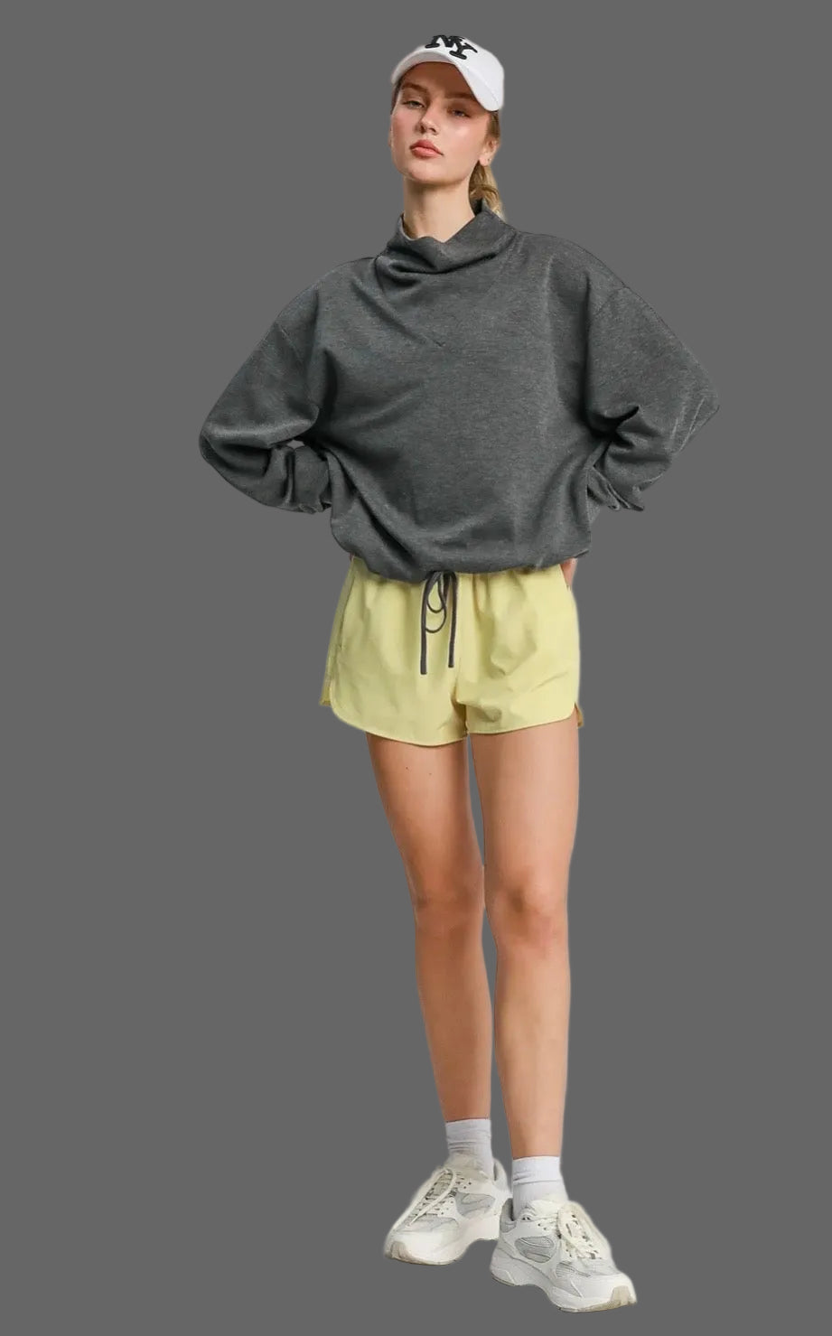 Luxe knit Cowl Neck Drawstring Top