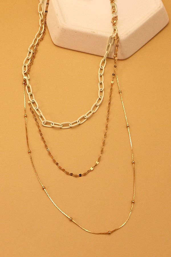 COLOR CHAIN MULTI LAYER NECKLACE