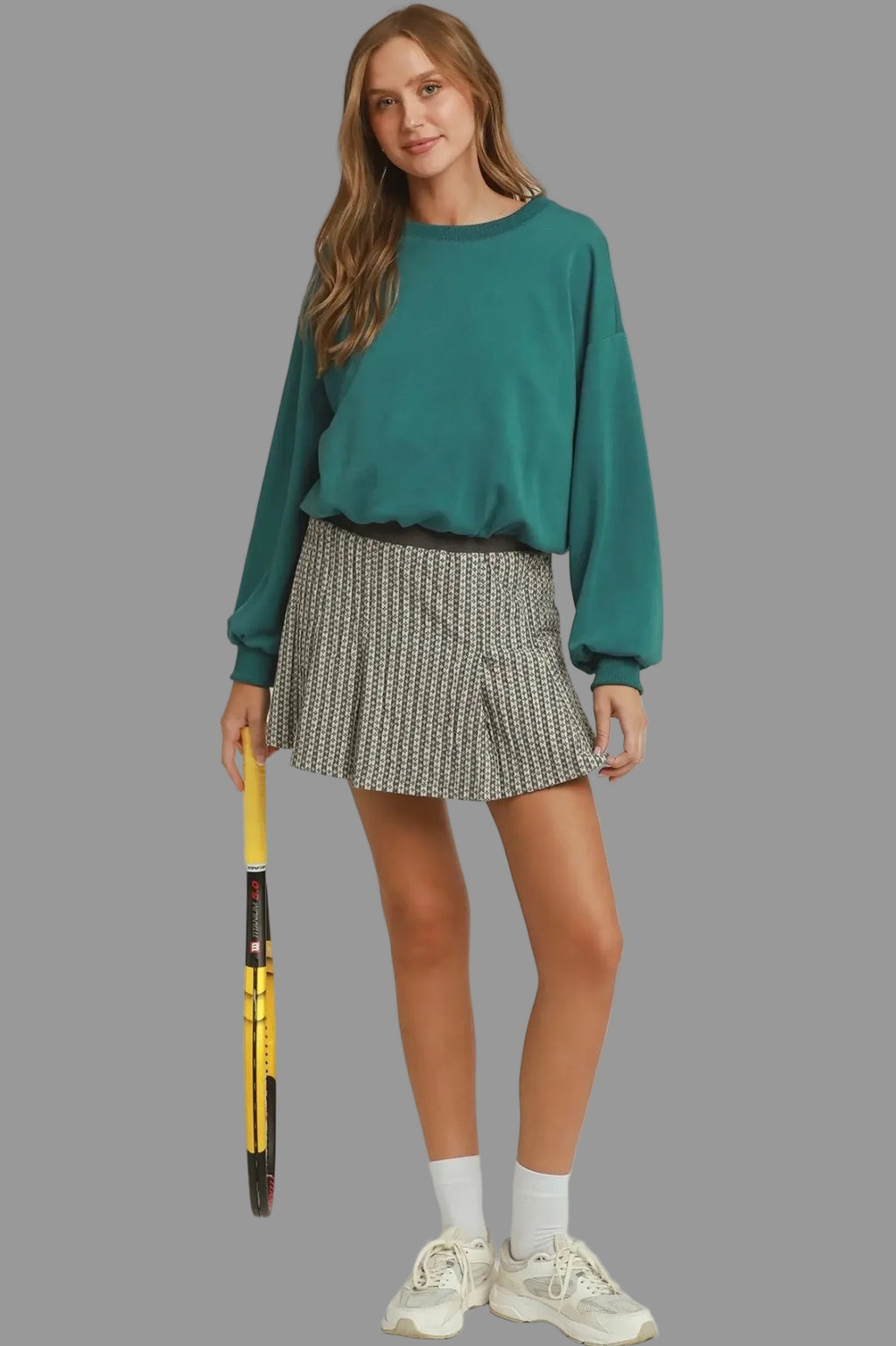 Luxe Knit Bubble Hem Long Sleeve Top