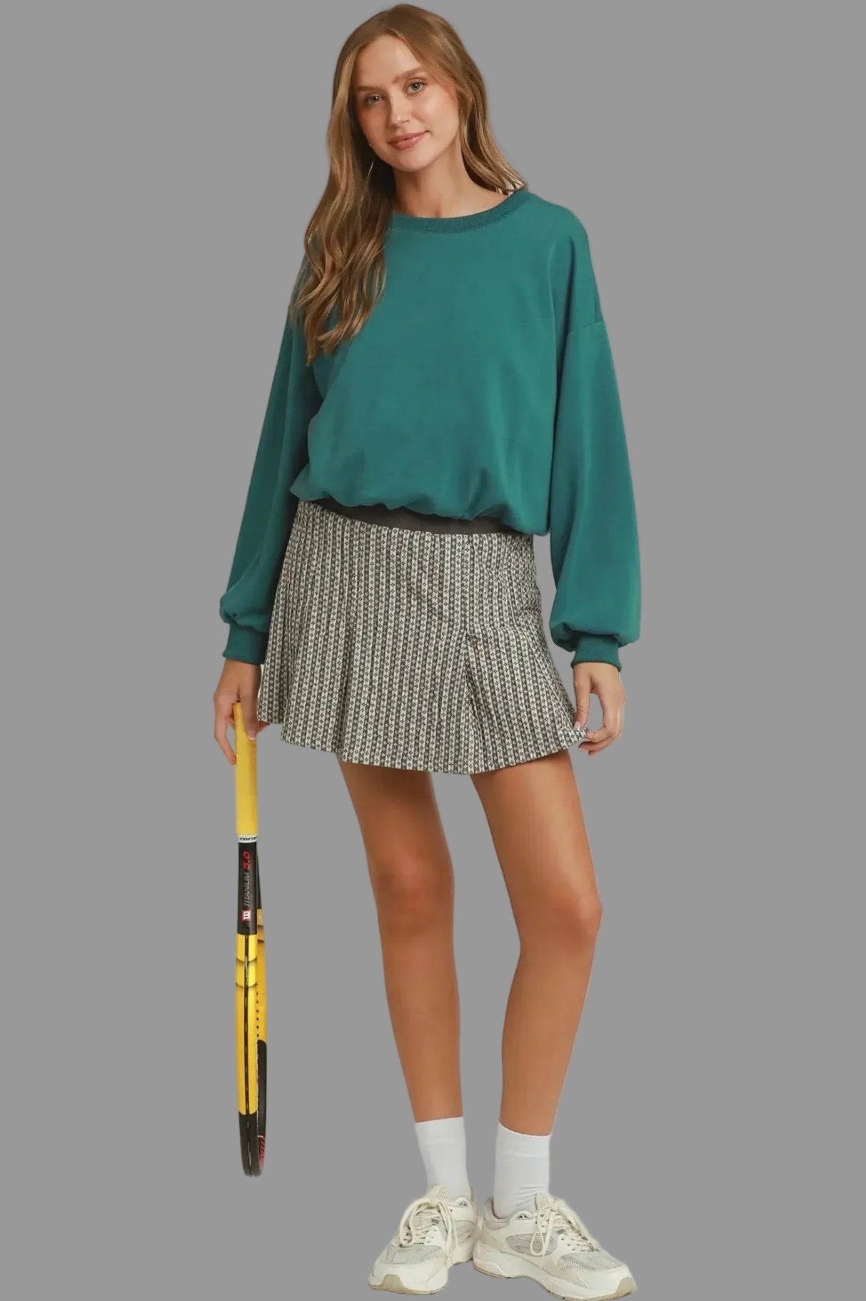 Luxe Knit Bubble Hem Long Sleeve Top