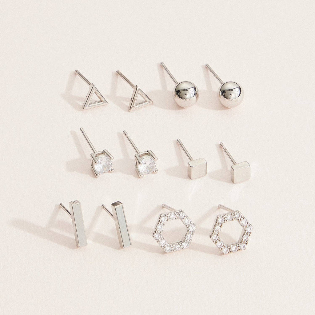 Classic Geometric Earring Set - 18K Gold Dipped