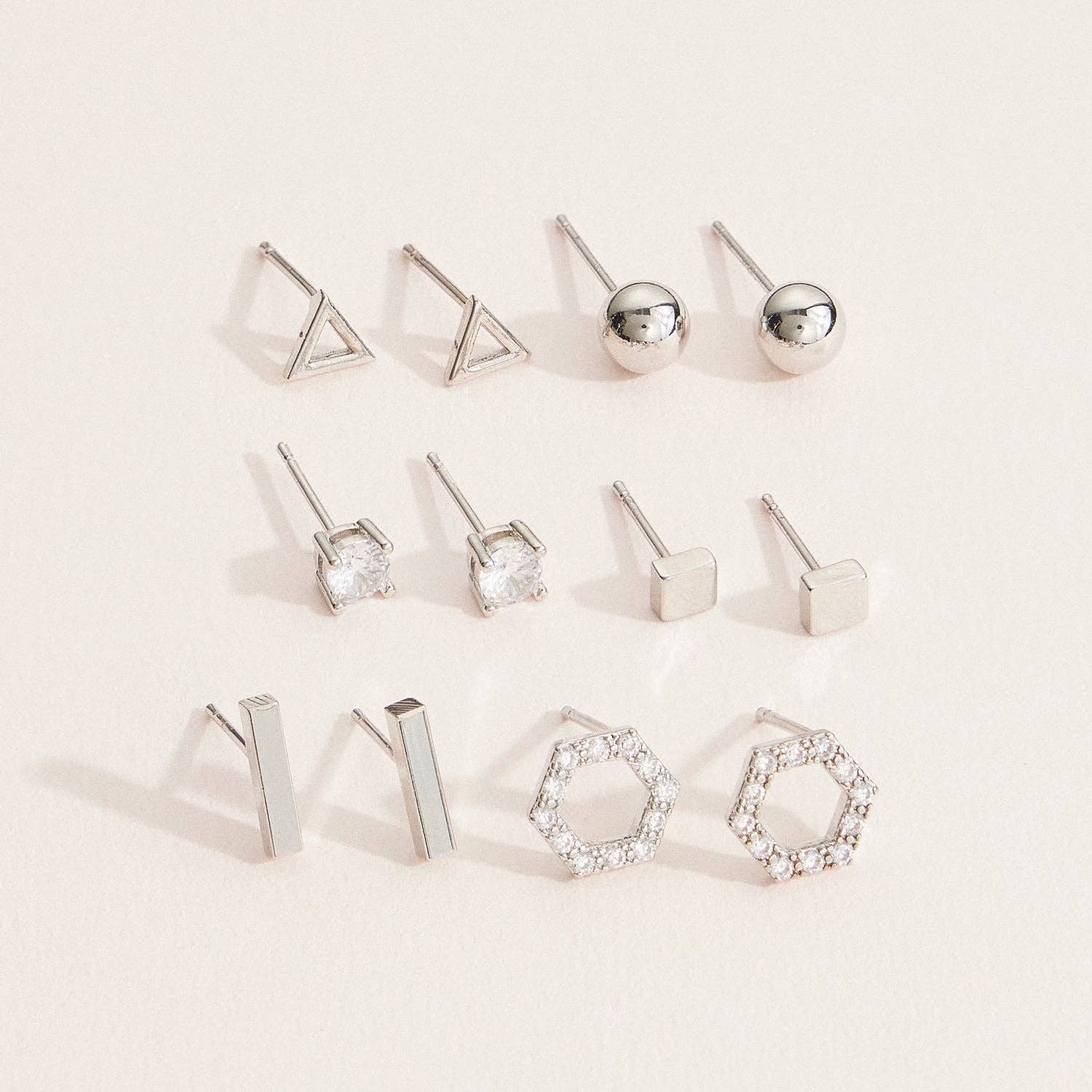 Classic Geometric Earring Set - 18K Gold Dipped