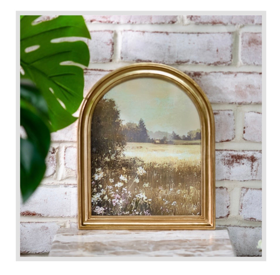 8x10 Arched Gold Landscape in Frame
