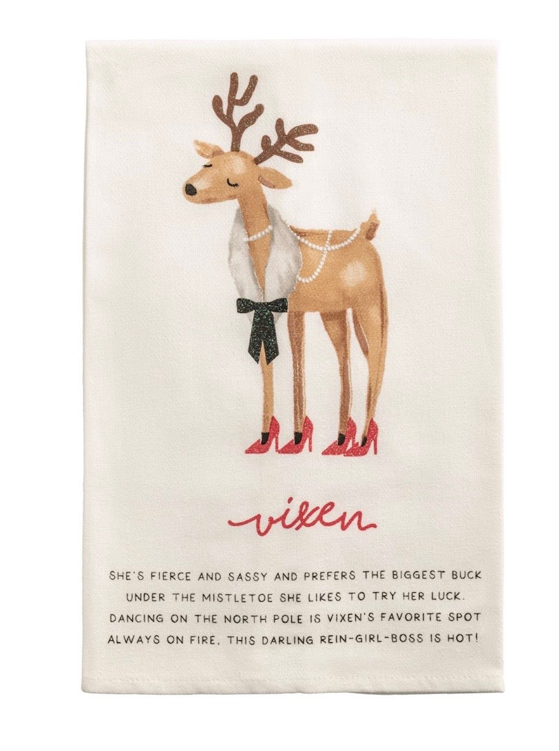 Reindeer Poem Tea Towel