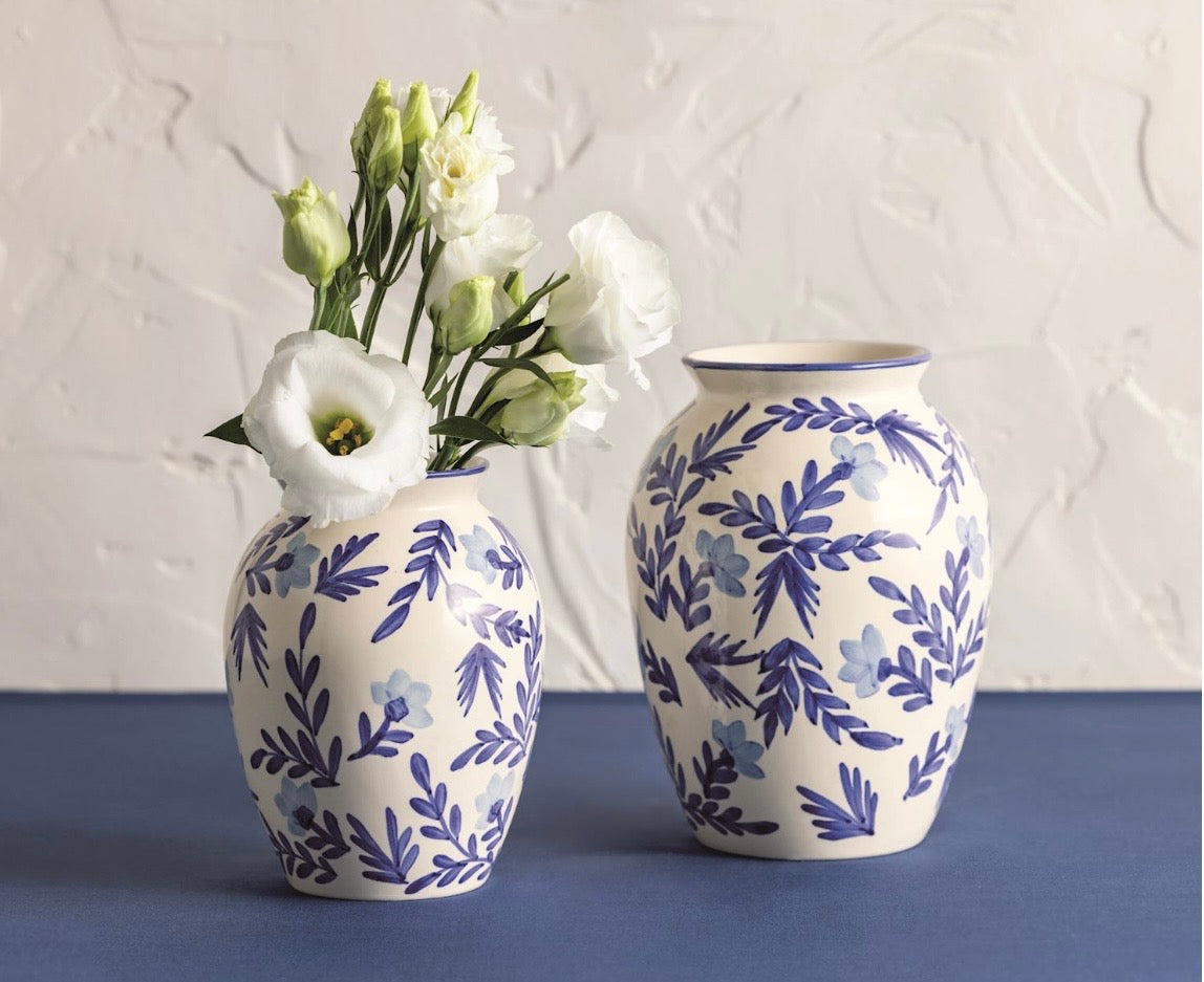 Medium Blue Vine Vase