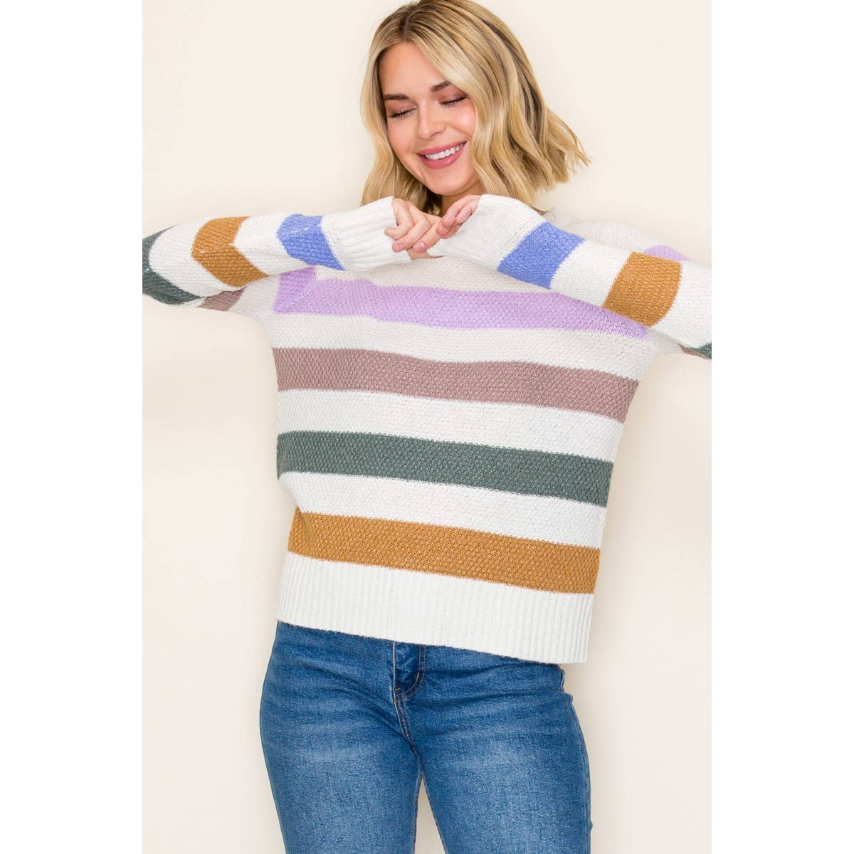 MULTI BOLD STRIPED SWEATER