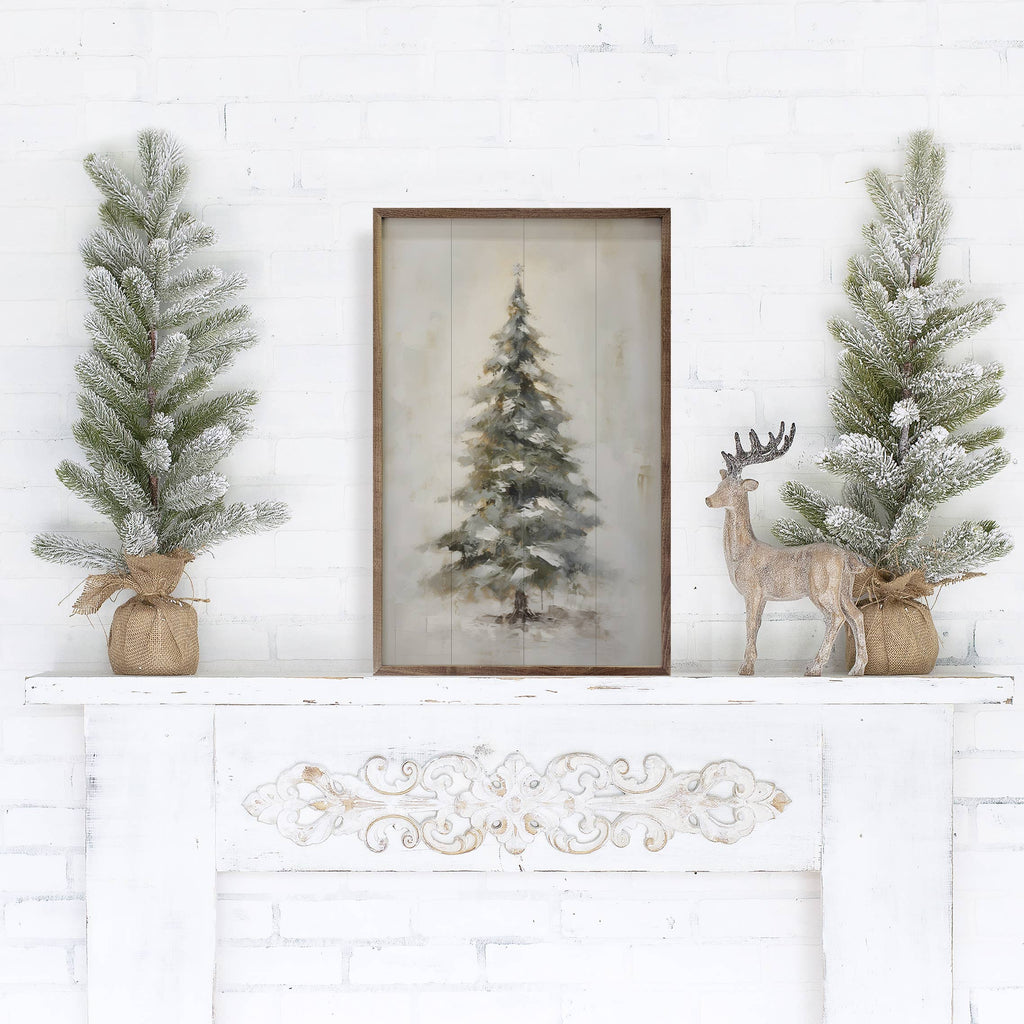 Pine Tree With Star By Petals Prints Designs