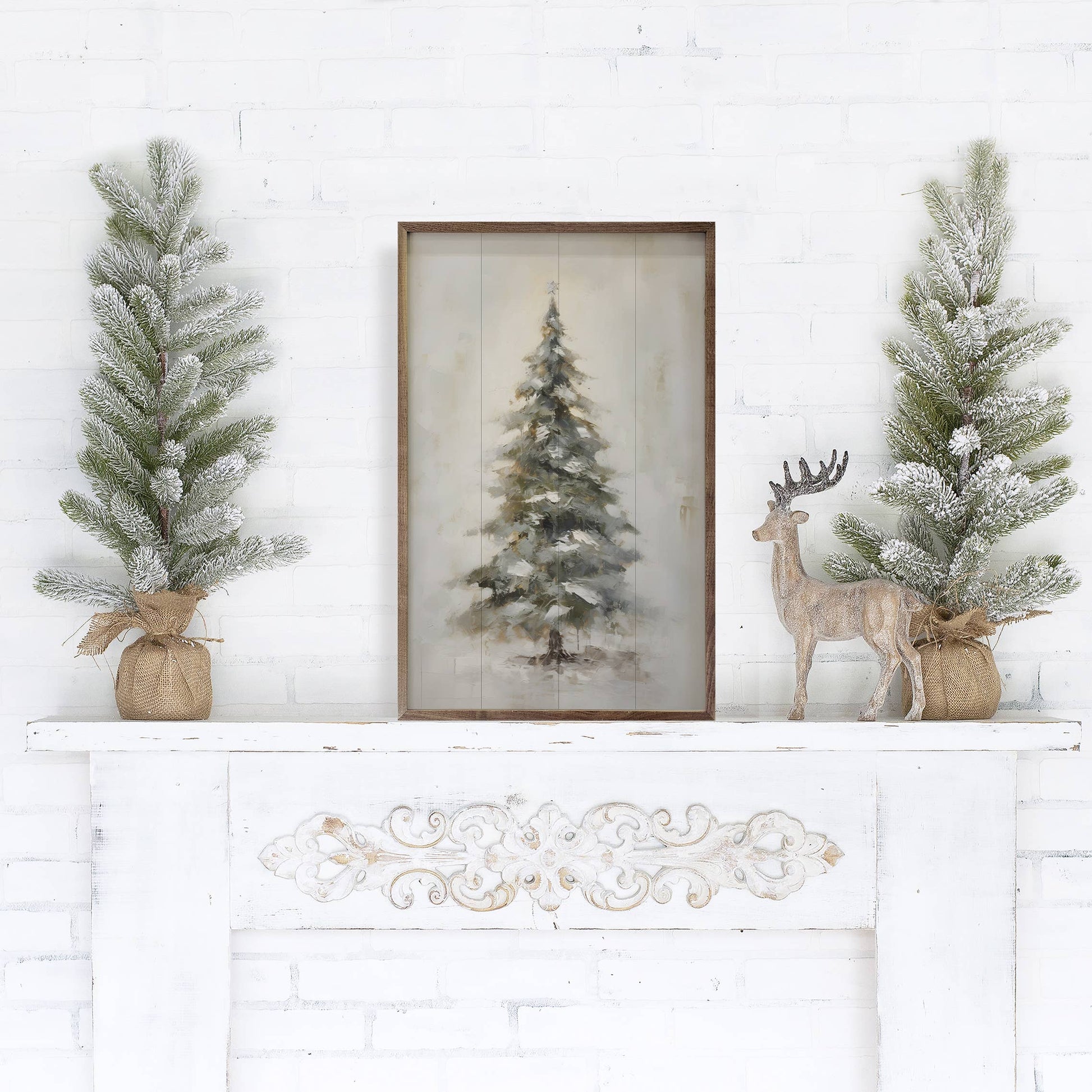 Pine Tree With Star By Petals Prints Designs