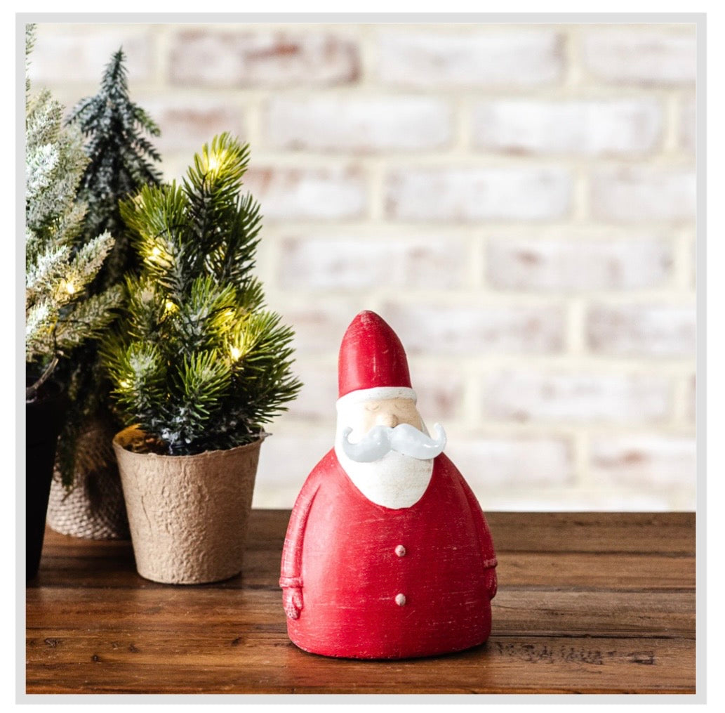 6" Cement Santa Decor