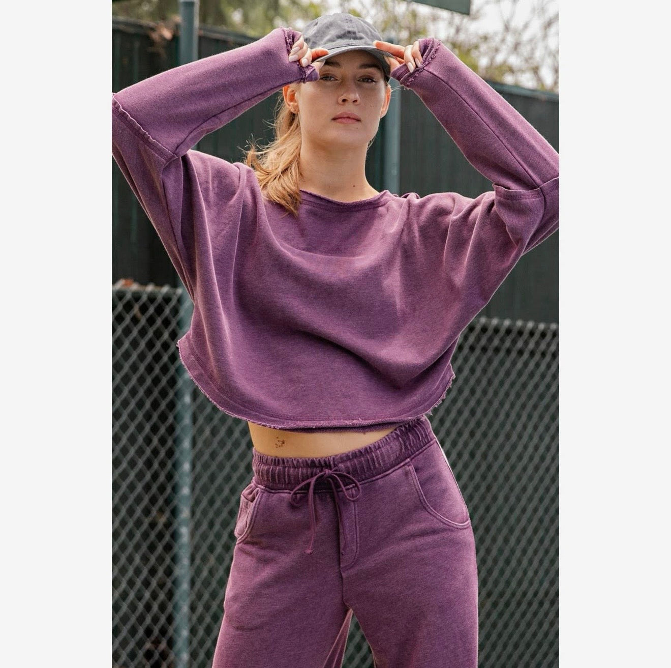 Mineral Wash Off Shoulder Boxy Top