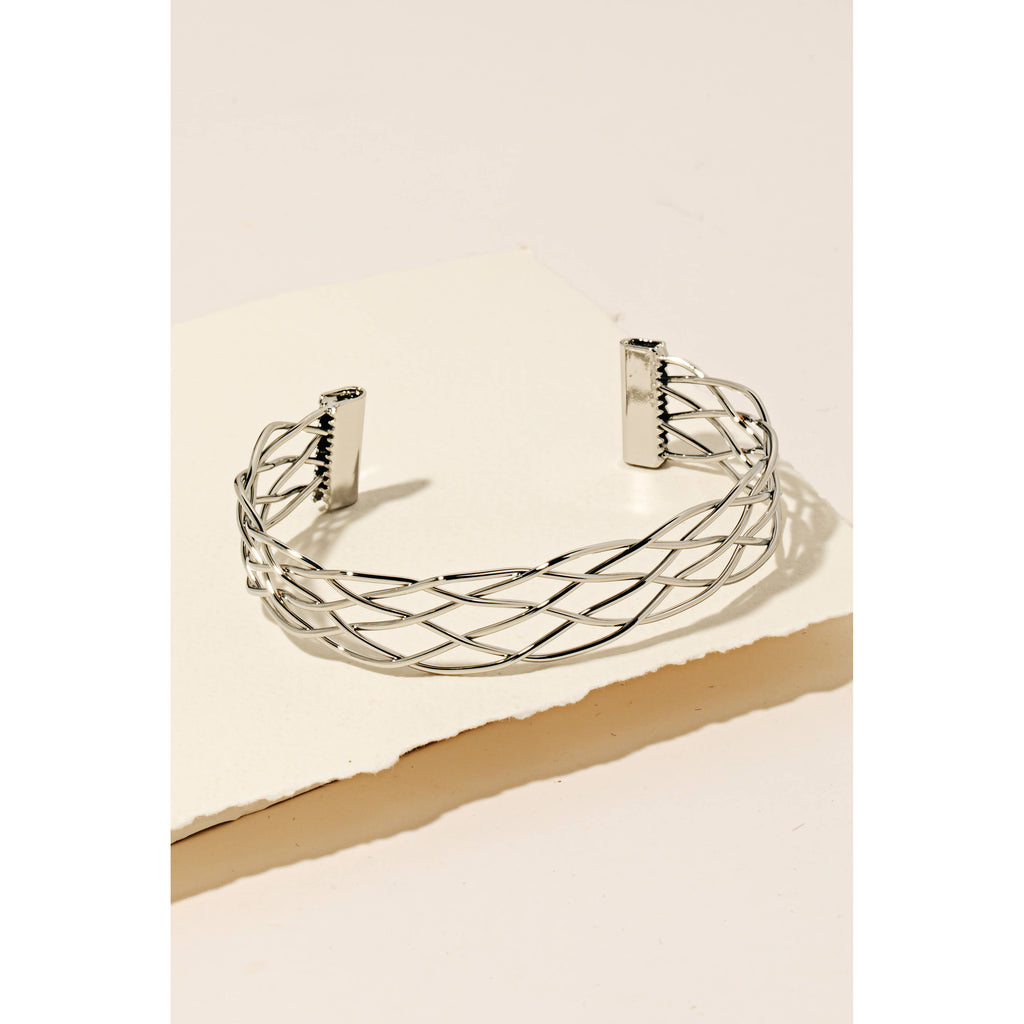 Woven Metallic Wire Cuff Bracelet