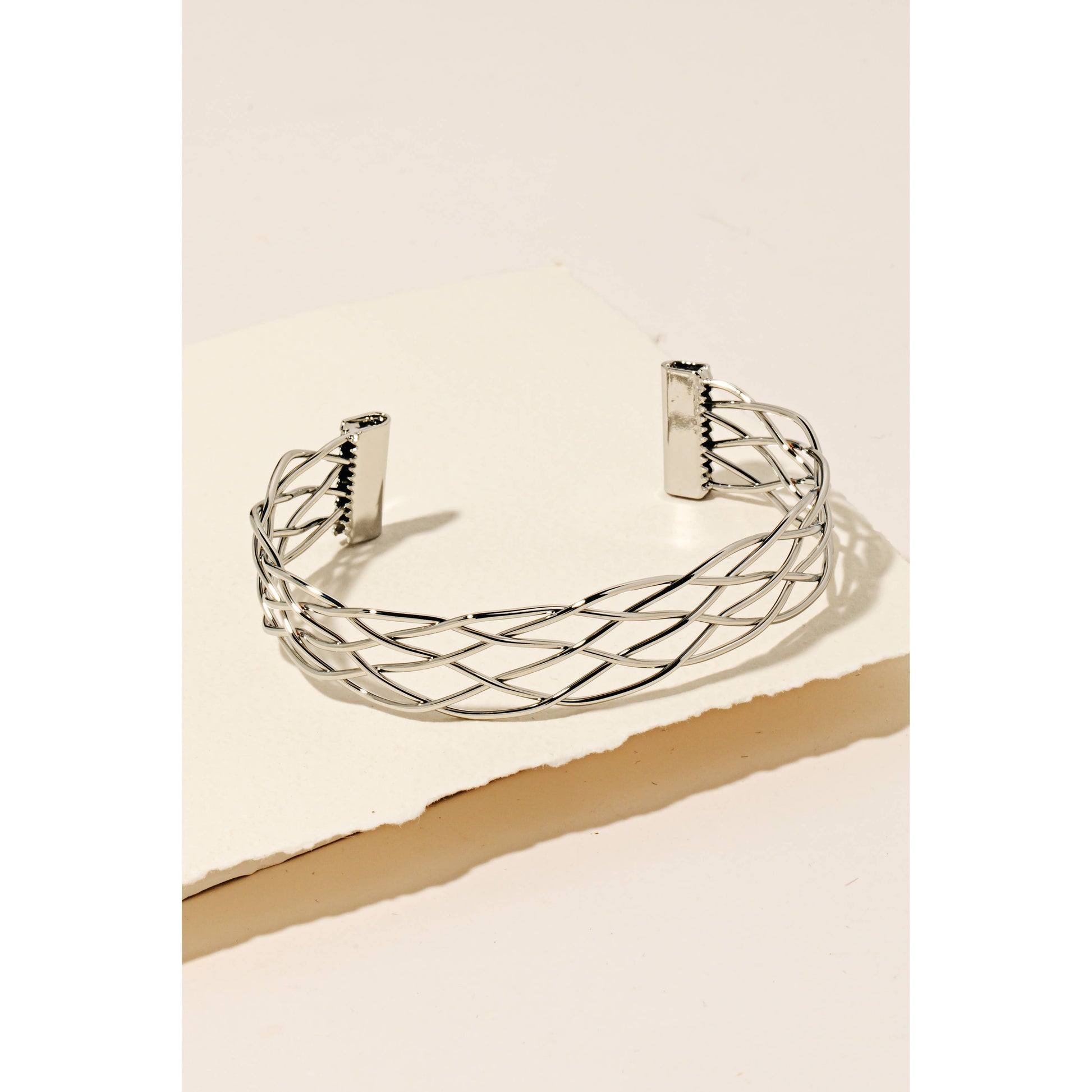 Woven Metallic Wire Cuff Bracelet