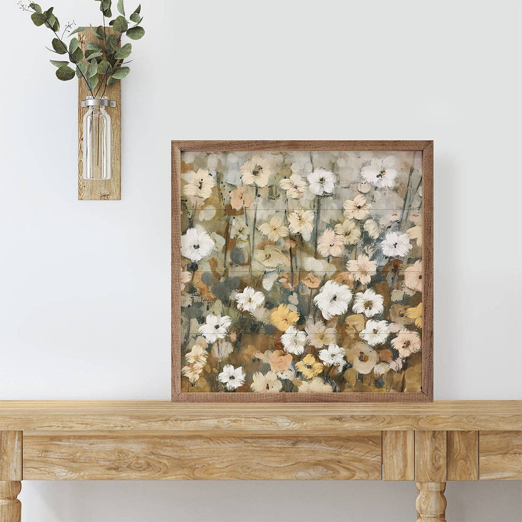 Abstracted Florals 3 Neutral By Nina Blue 12x12