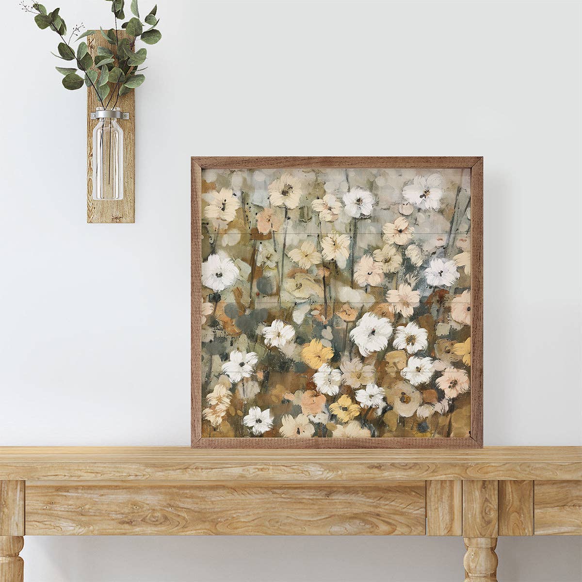Abstracted Florals 3 Neutral By Nina Blue 12x12