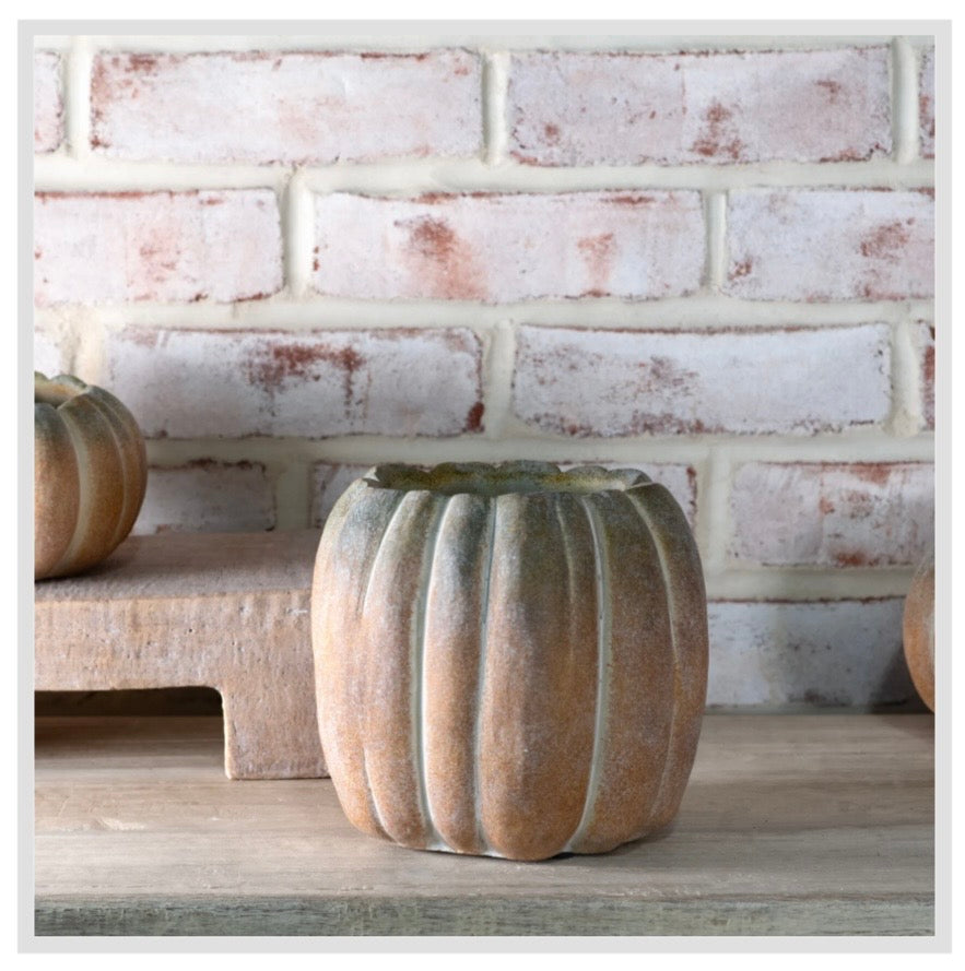 6" Tall Ombré Cement Pumpkin