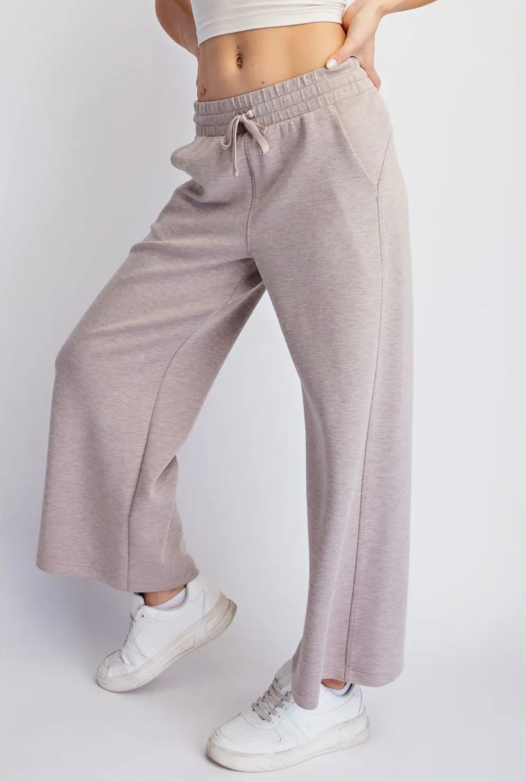 Modal Scuba Crop Wide Leg Pant