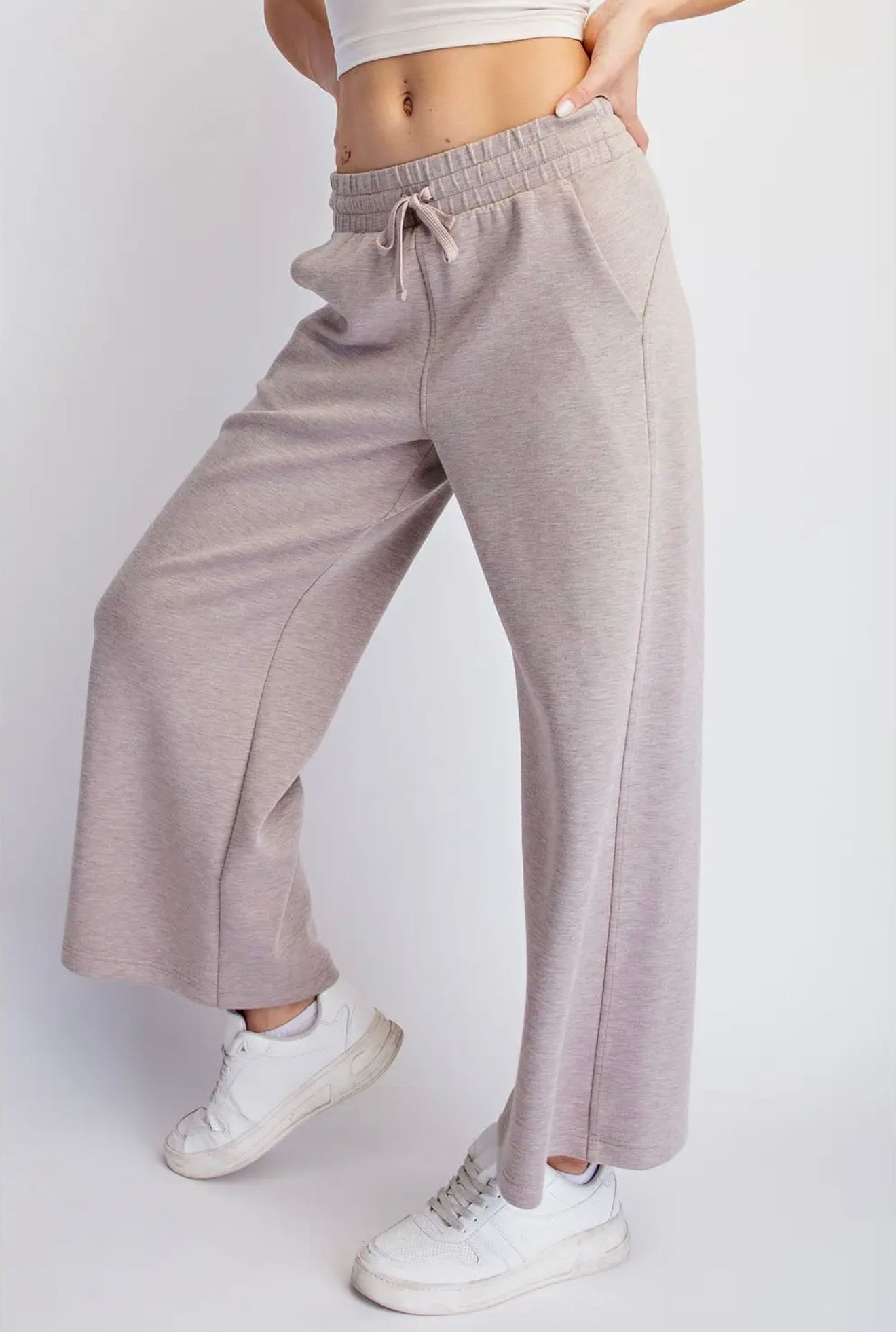 Modal Scuba Crop Wide Leg Pant
