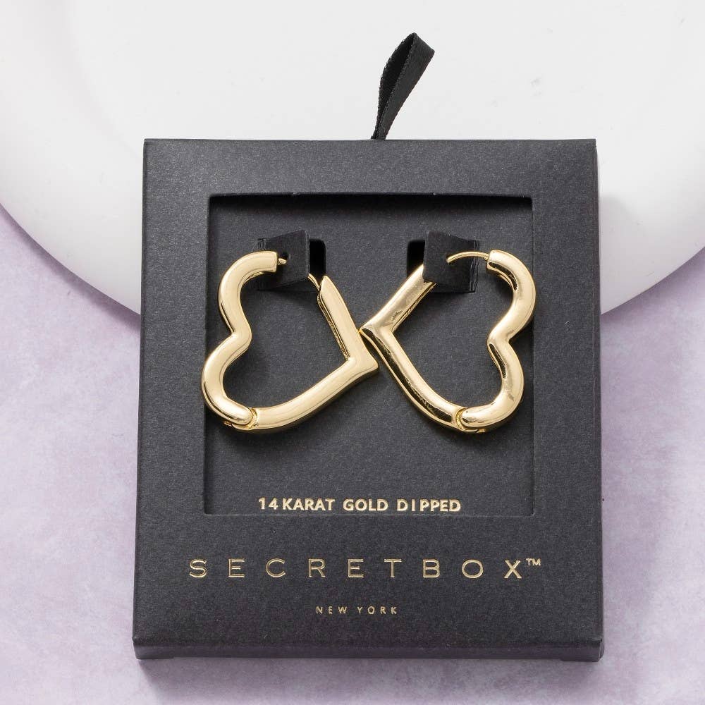 Gold Dipped Heart Hoop Earrings