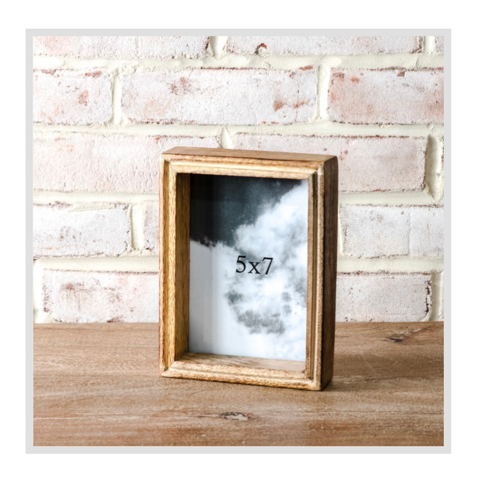 5 X 7 NAT. WOOD SHADOW BOX PHOTO FRAME