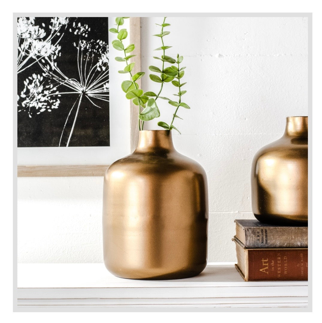 8.6" Antique Brass Vase