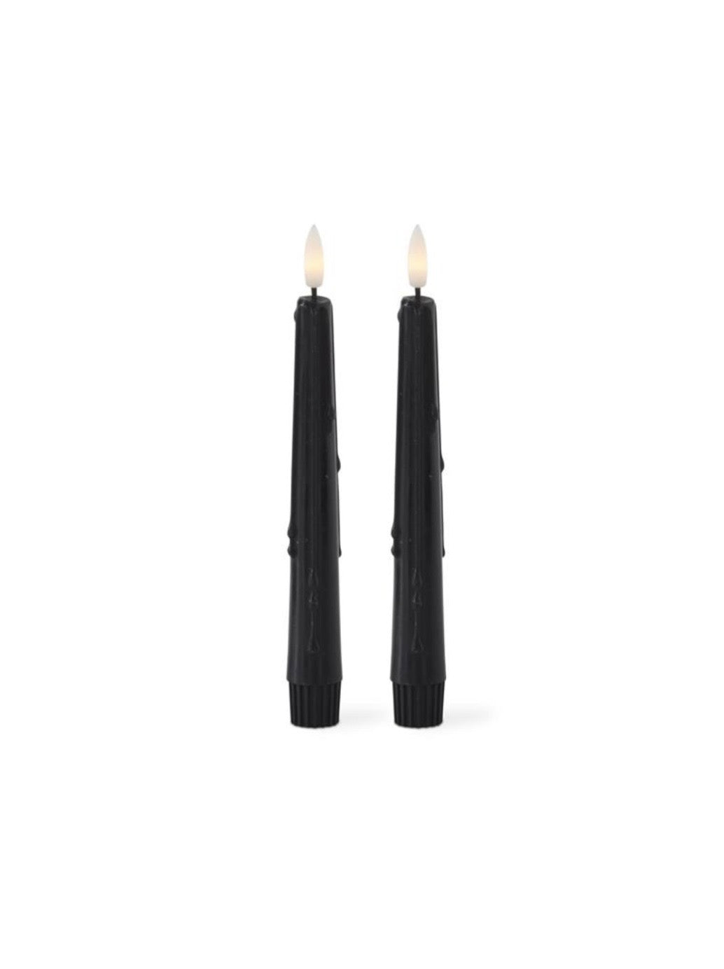 Black Drip LED Taper Candles