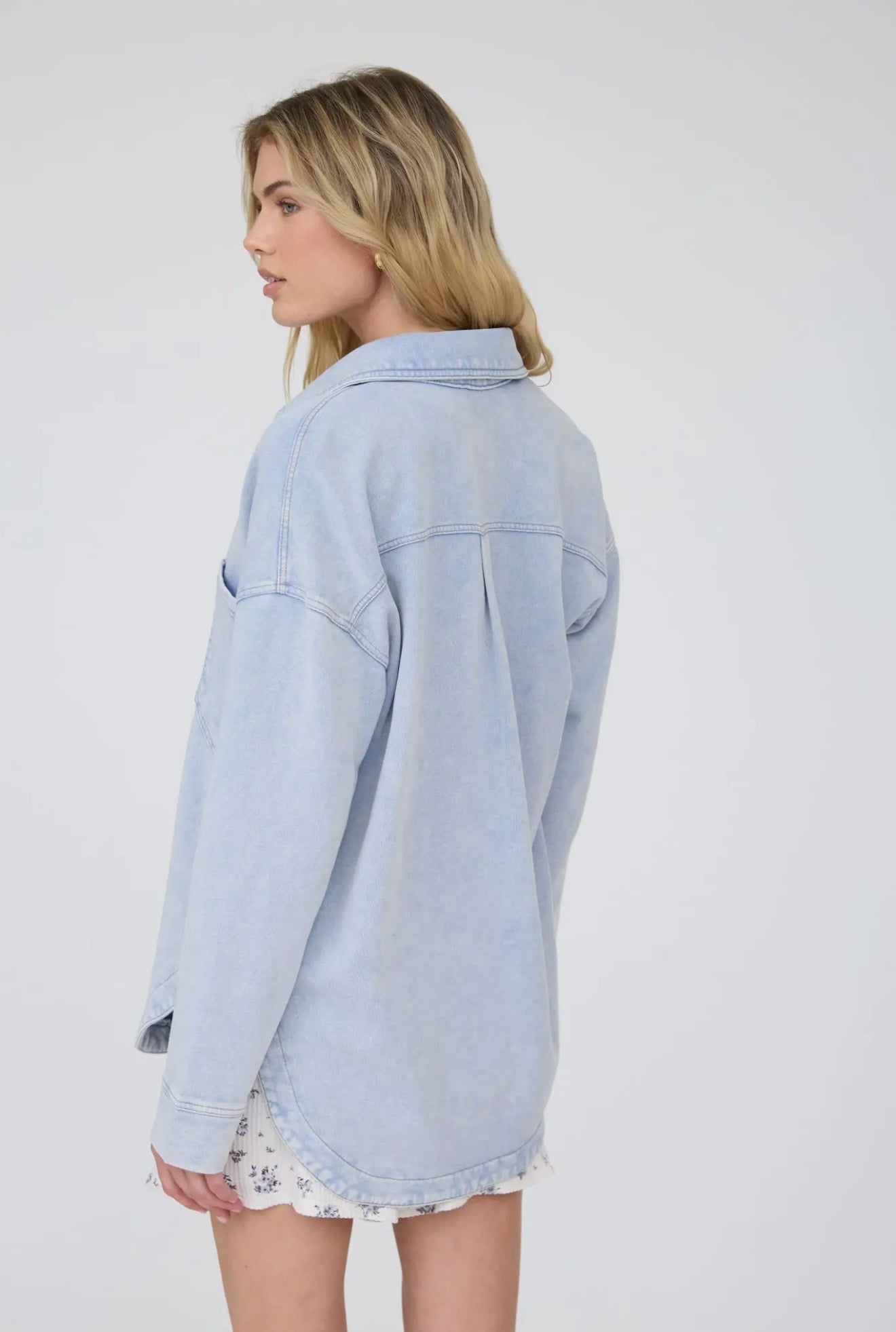 Stretch Denim Shirt Jacket
