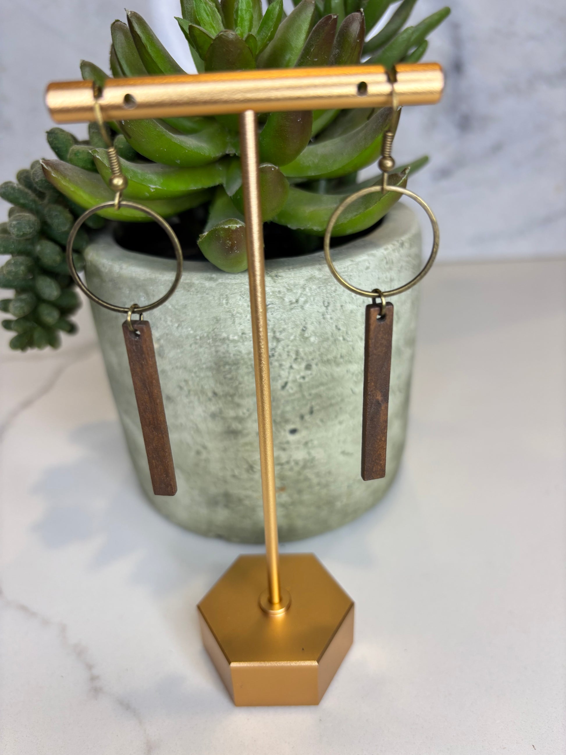 Wood Dangle Earrings