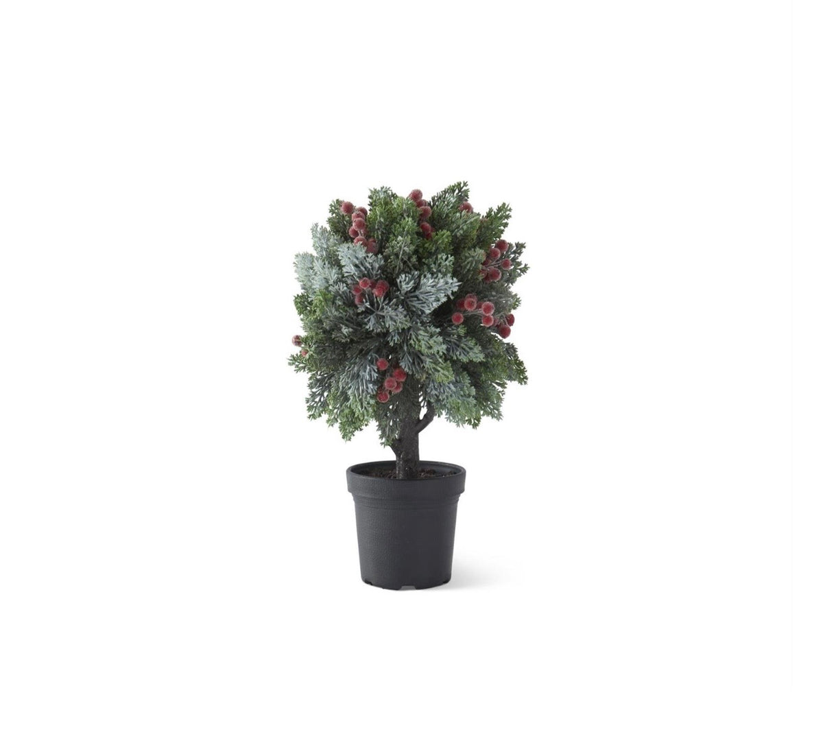 16.5" Icy Red Berry & Pine Topiary in Pot