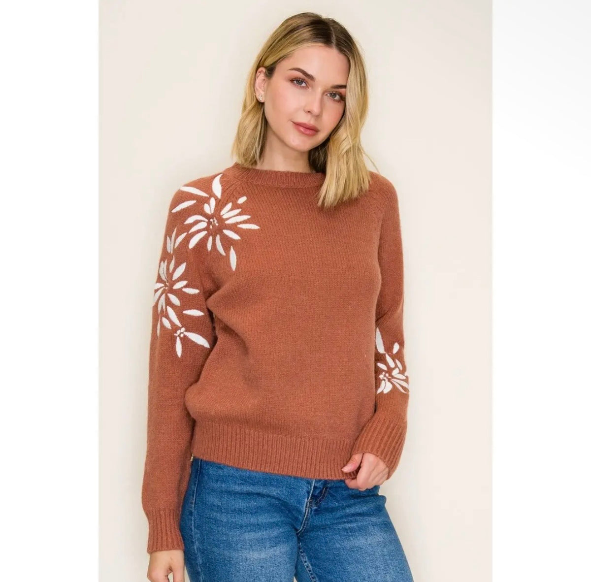 Floral Embroidered Sweater