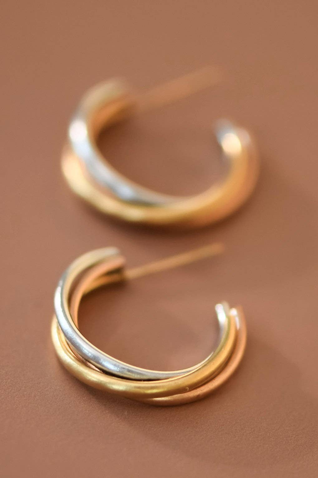 18K Gold Plated Waterproof Stainless Steel Hoop Earrings