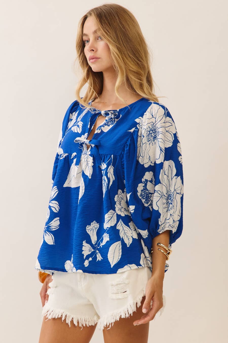 Curvy Floral Print Blouse