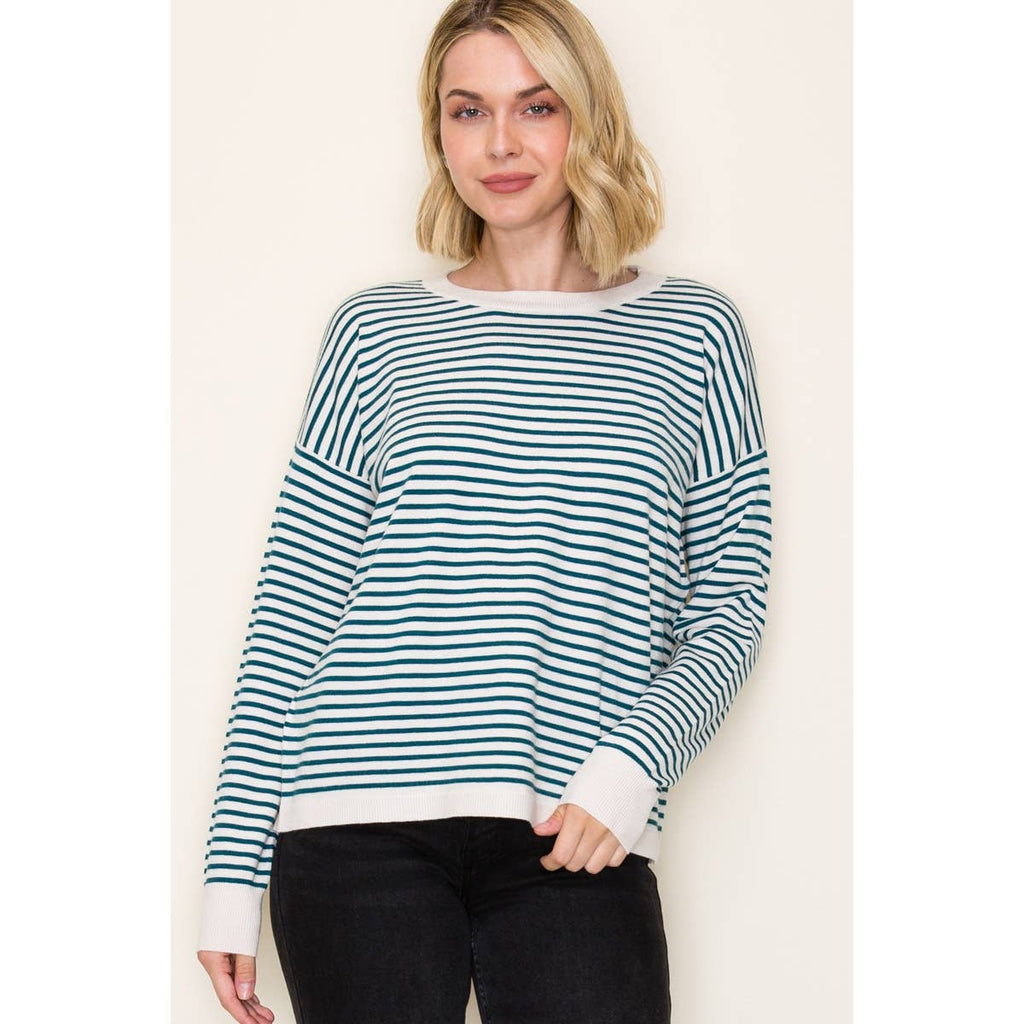 STRIPED EVERYDAY PULLOVER SWEATER