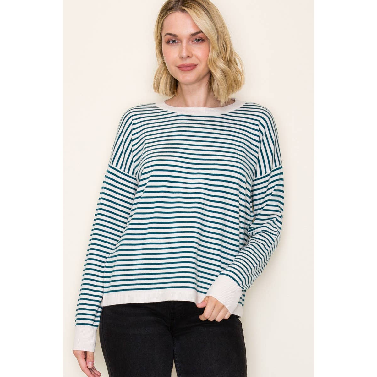 STRIPED EVERYDAY PULLOVER SWEATER