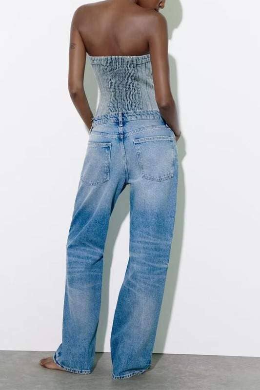 Denim tube top