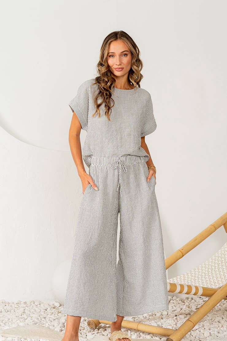 Short Sleeves Striped Top