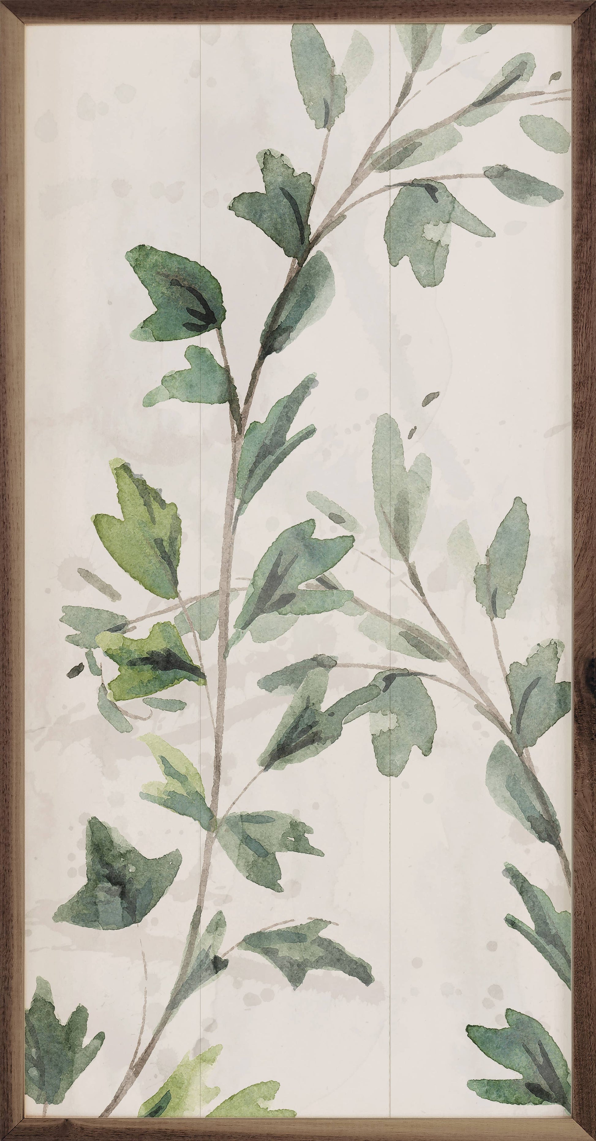 Botanical Panel 1 Two Vines Wooden Sign 8x16