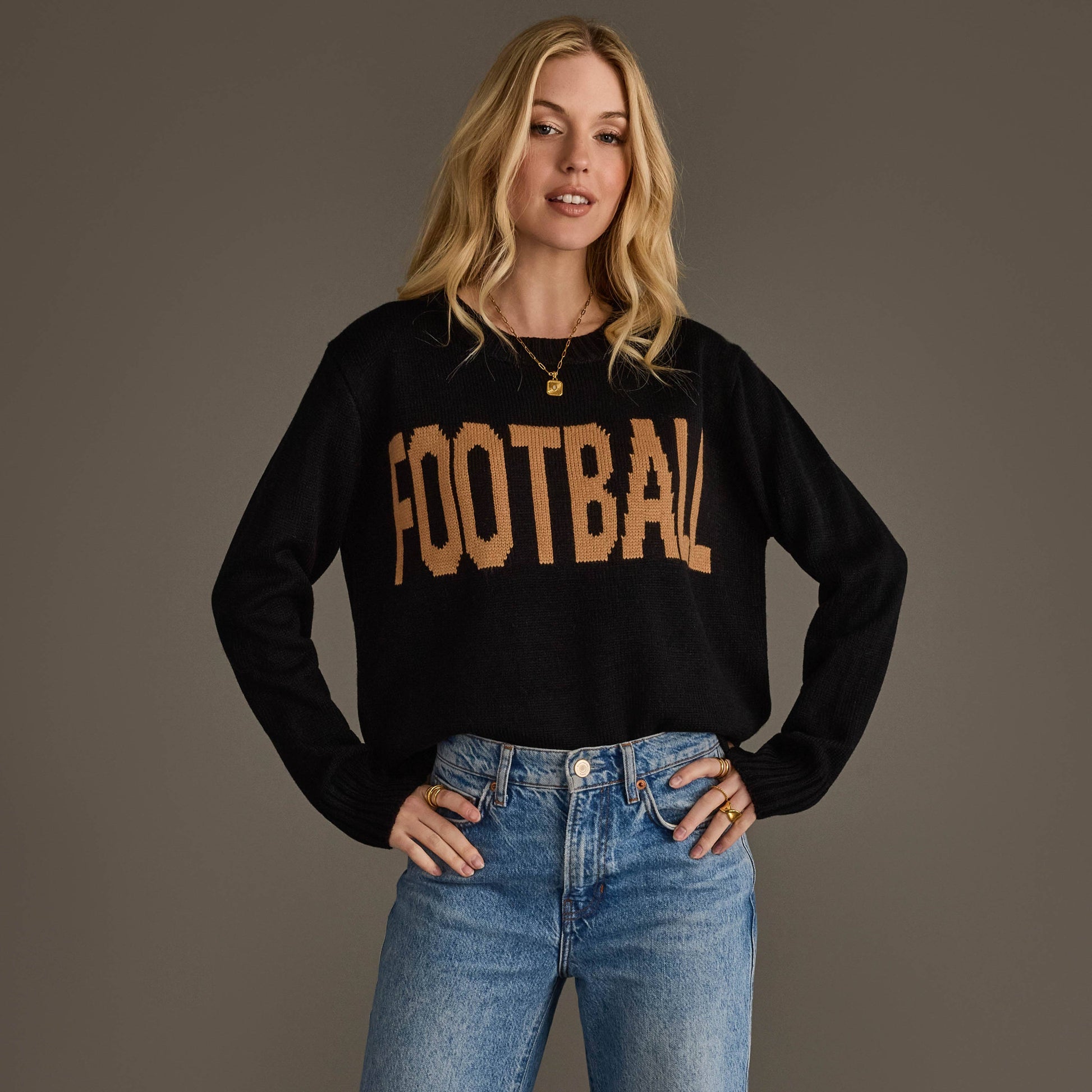 Black Football Sweater