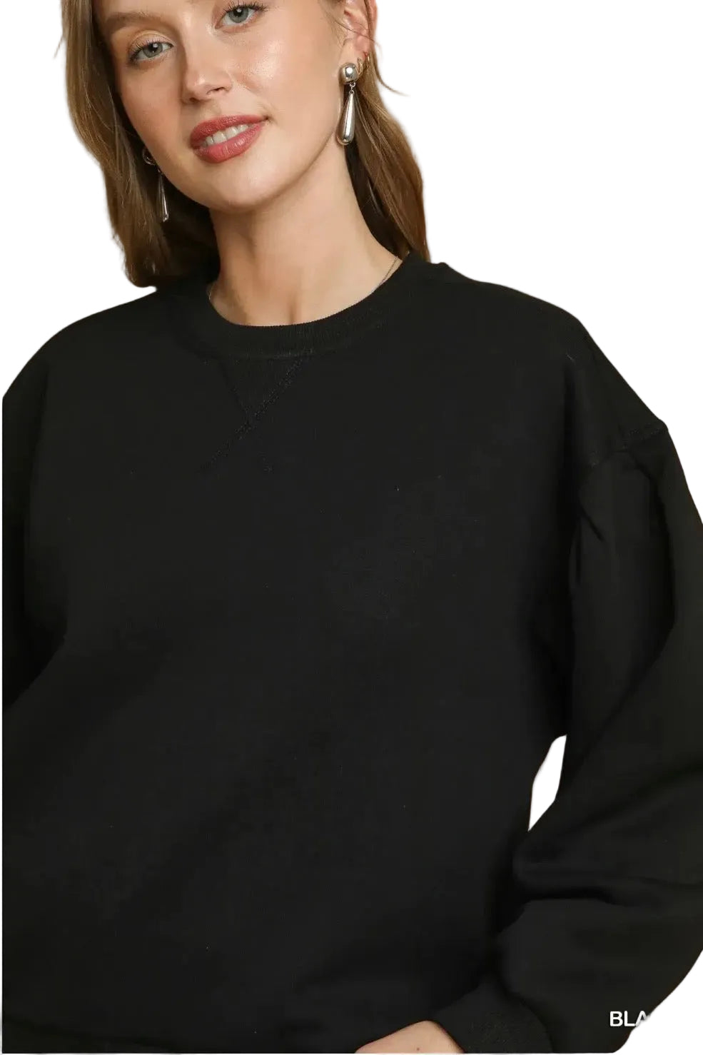 Pleated Sleeve Sweatshirt