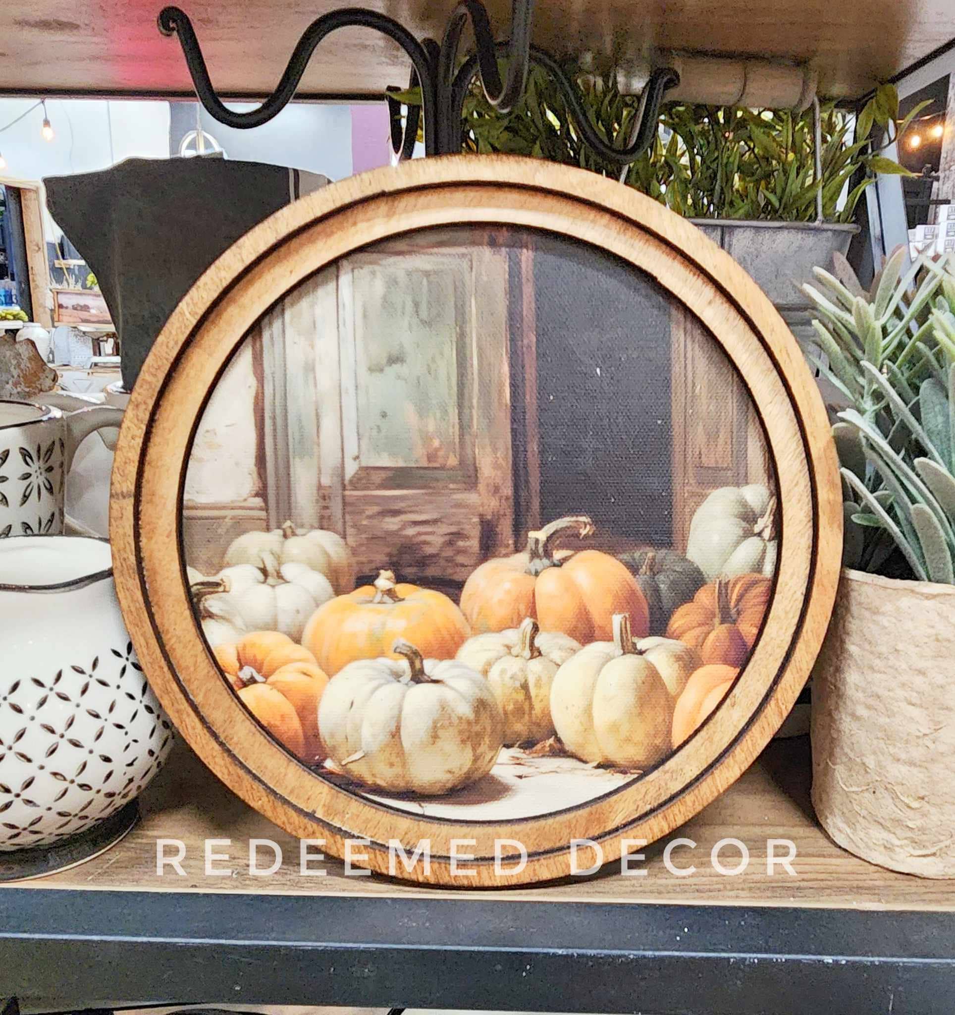 8" Round Pumpkin Door Art