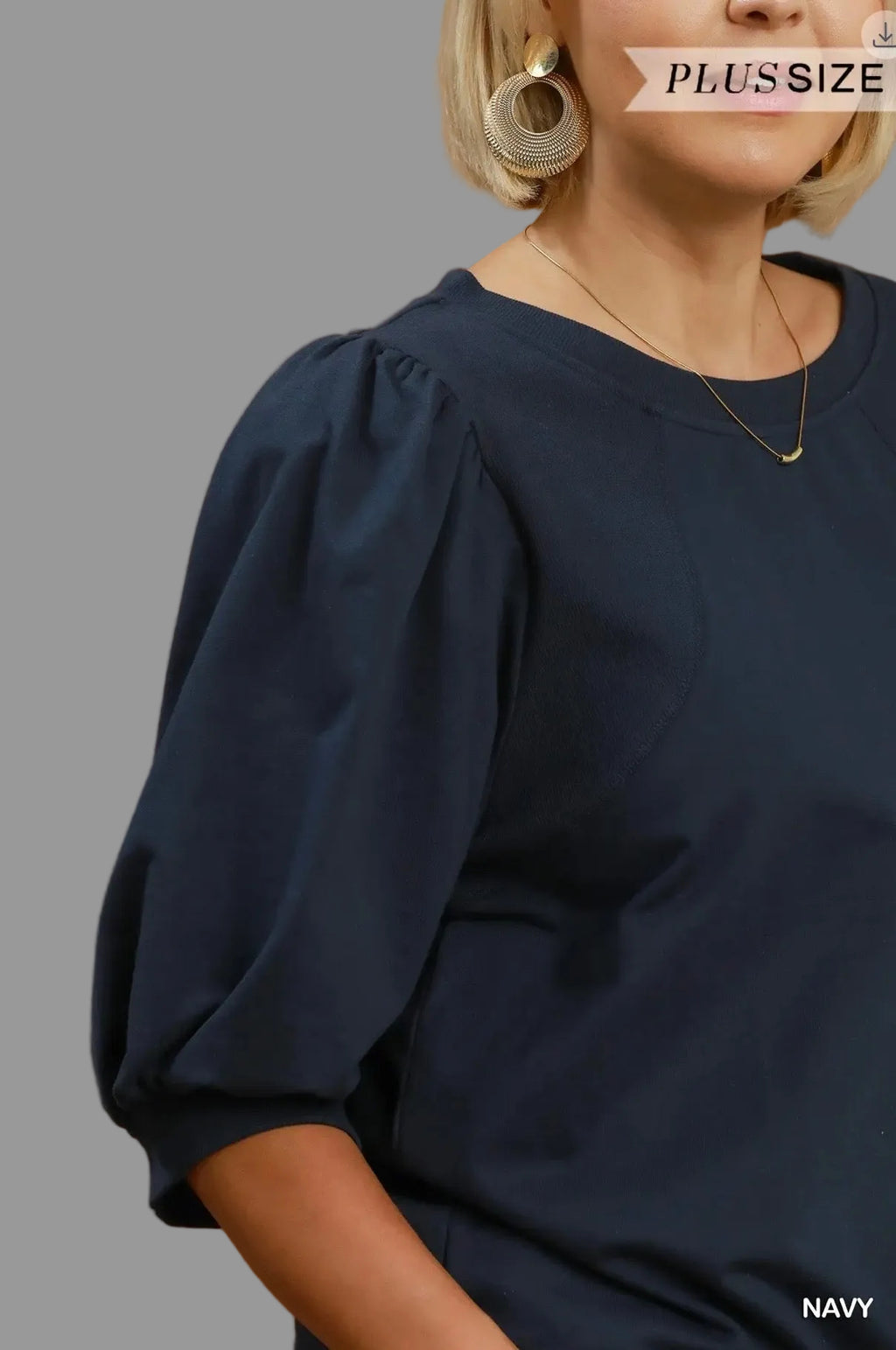 Curvy Puff Sleeve Sweatshirt