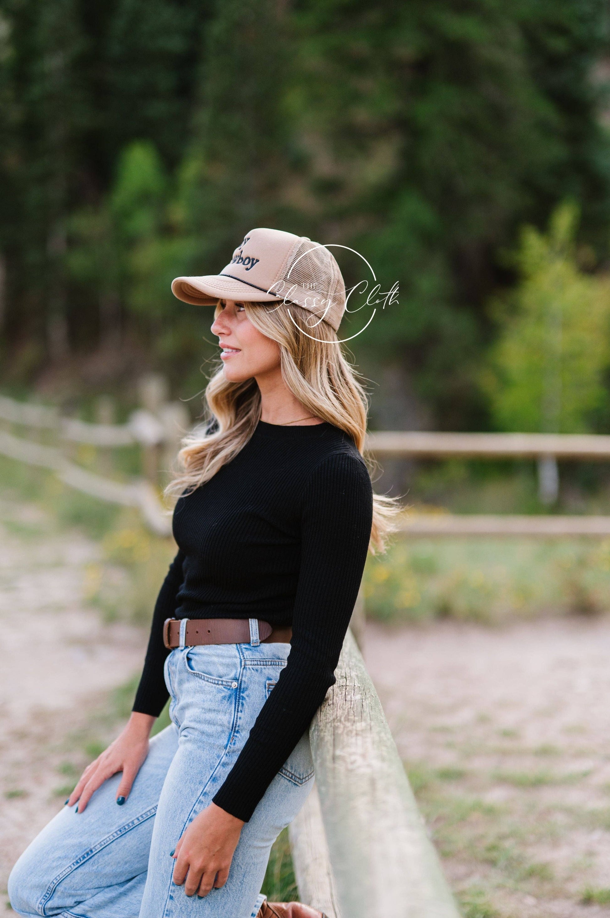 Embroidered Trucker Hat - Hey Cowboy