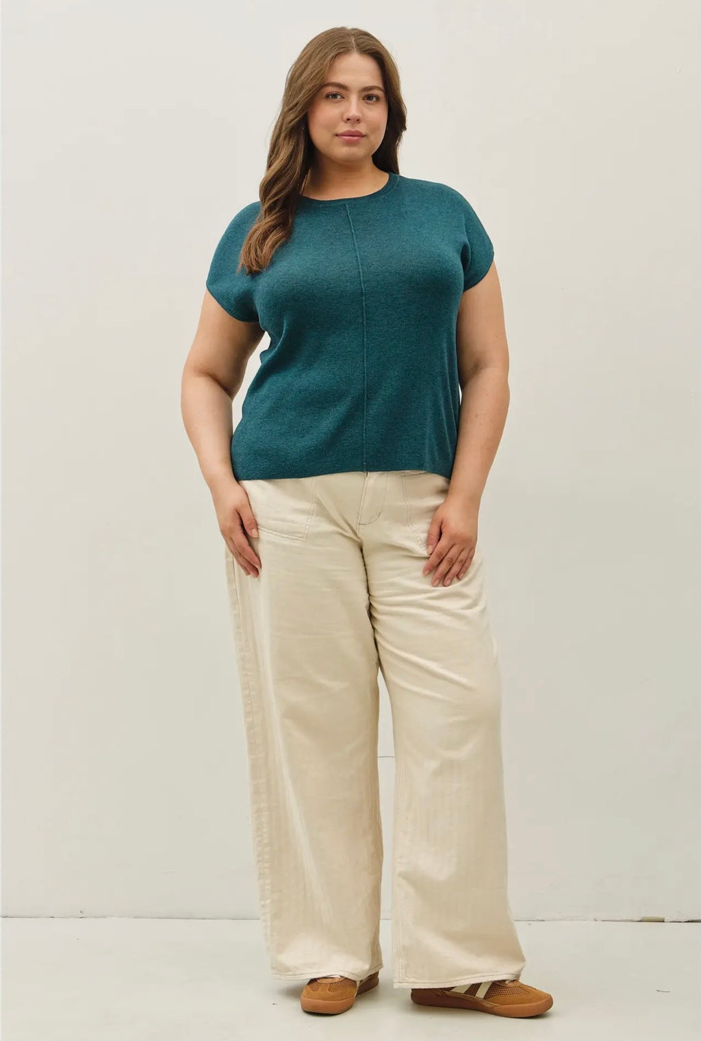 Curvy Ultrasoft Cap Sleeve Short Sleeve Sweater