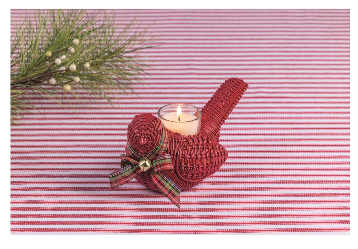 Woven Red Cardinal Votive Holder