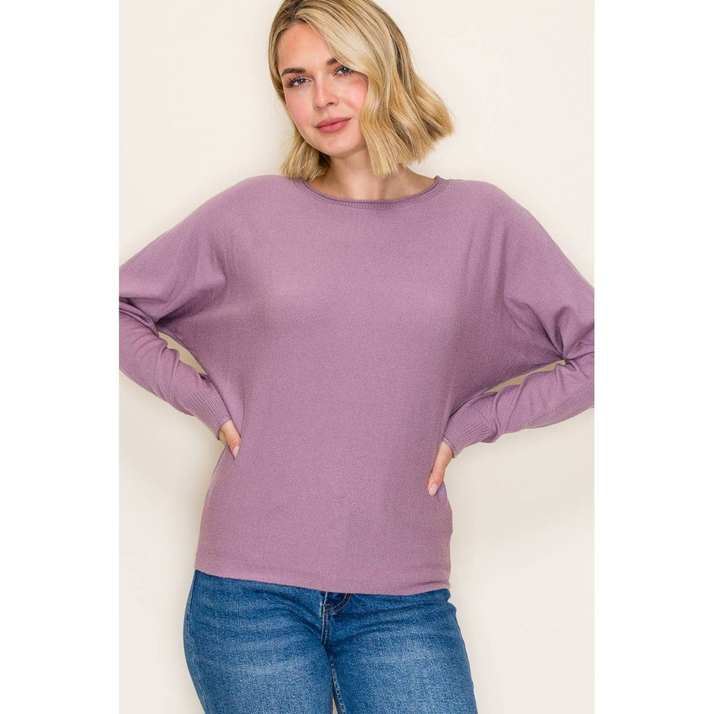 DOLMAN SLEEVE SOLID SWEATER