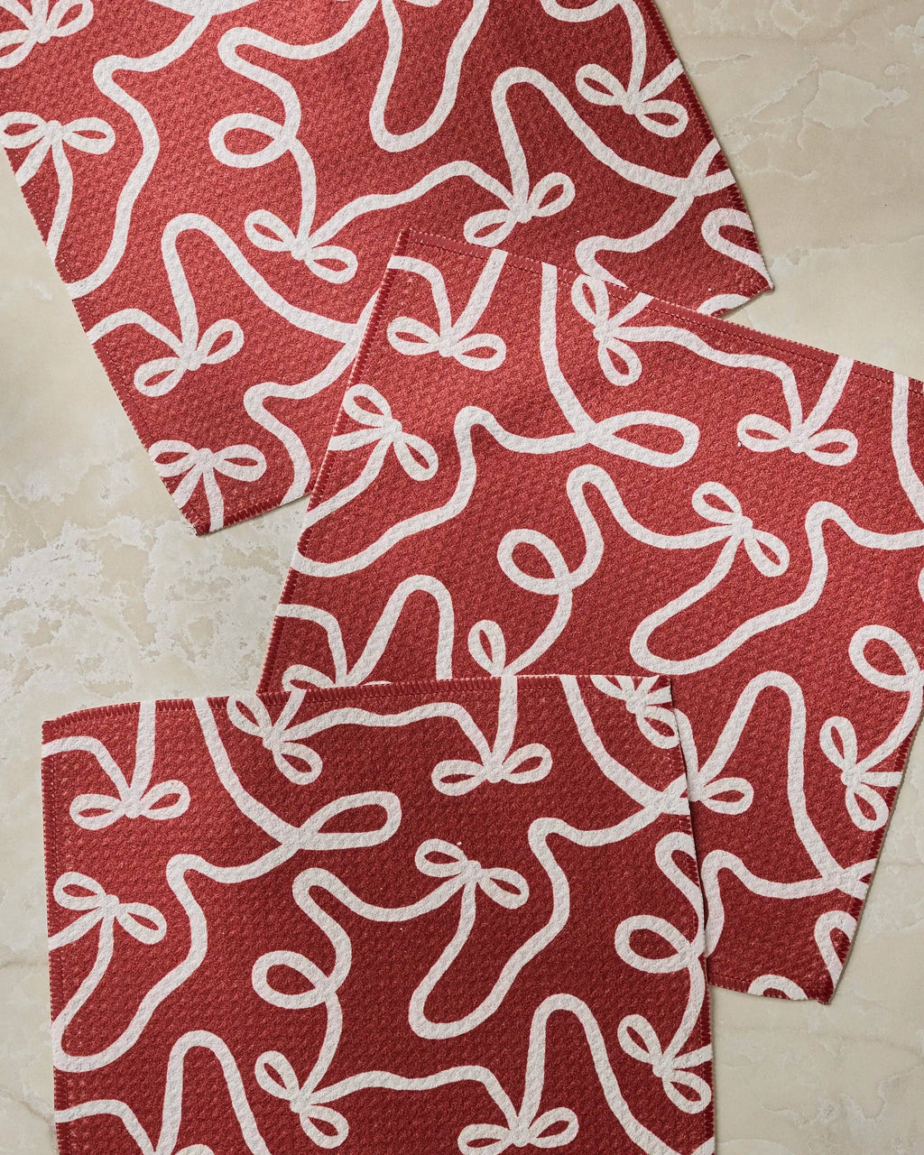 Holiday Bows Dishcloth Set