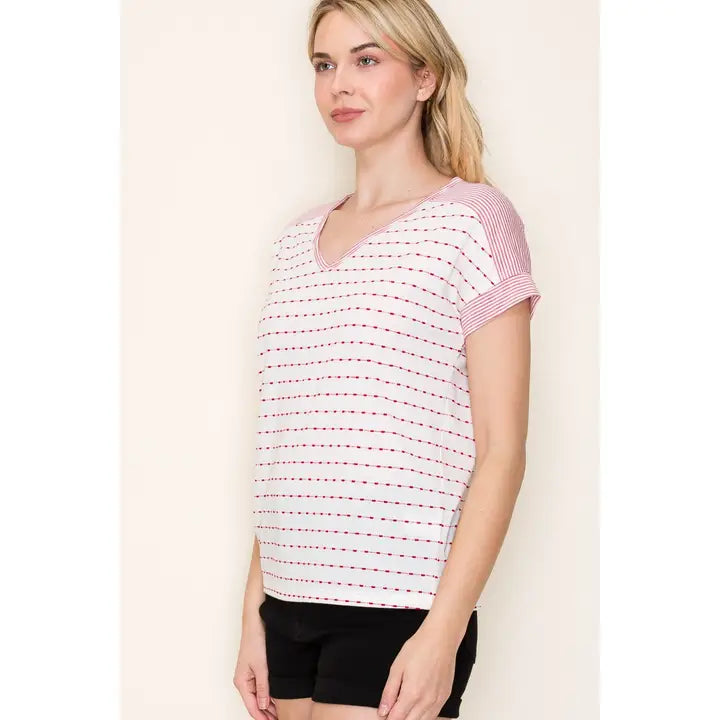 Dotted stripe top