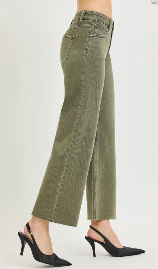 TUMMY CONTROL MID RISE ANKLE STRAIGHT RAW HEM JEANS