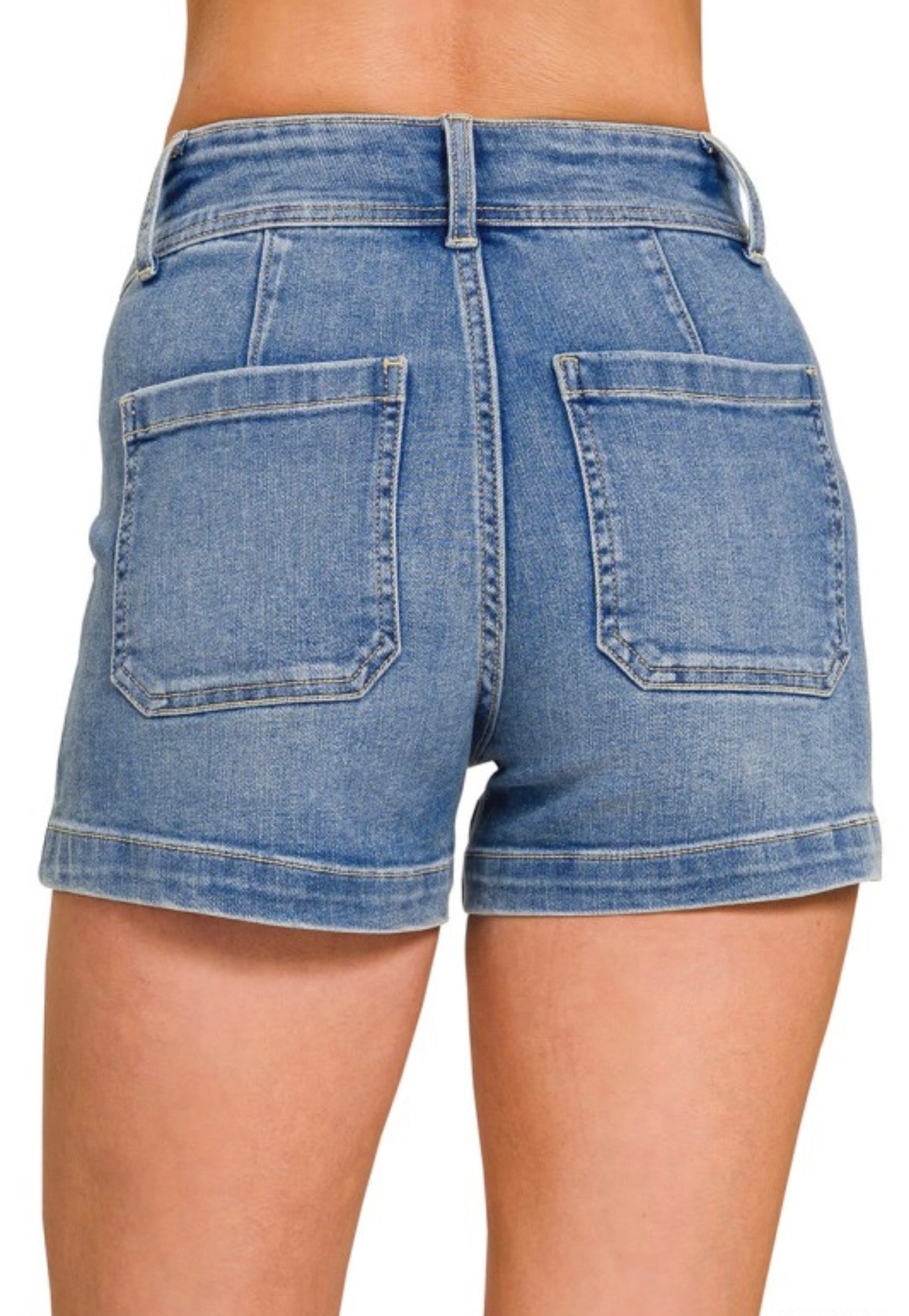 Trouser Cuff Denim Shorts
