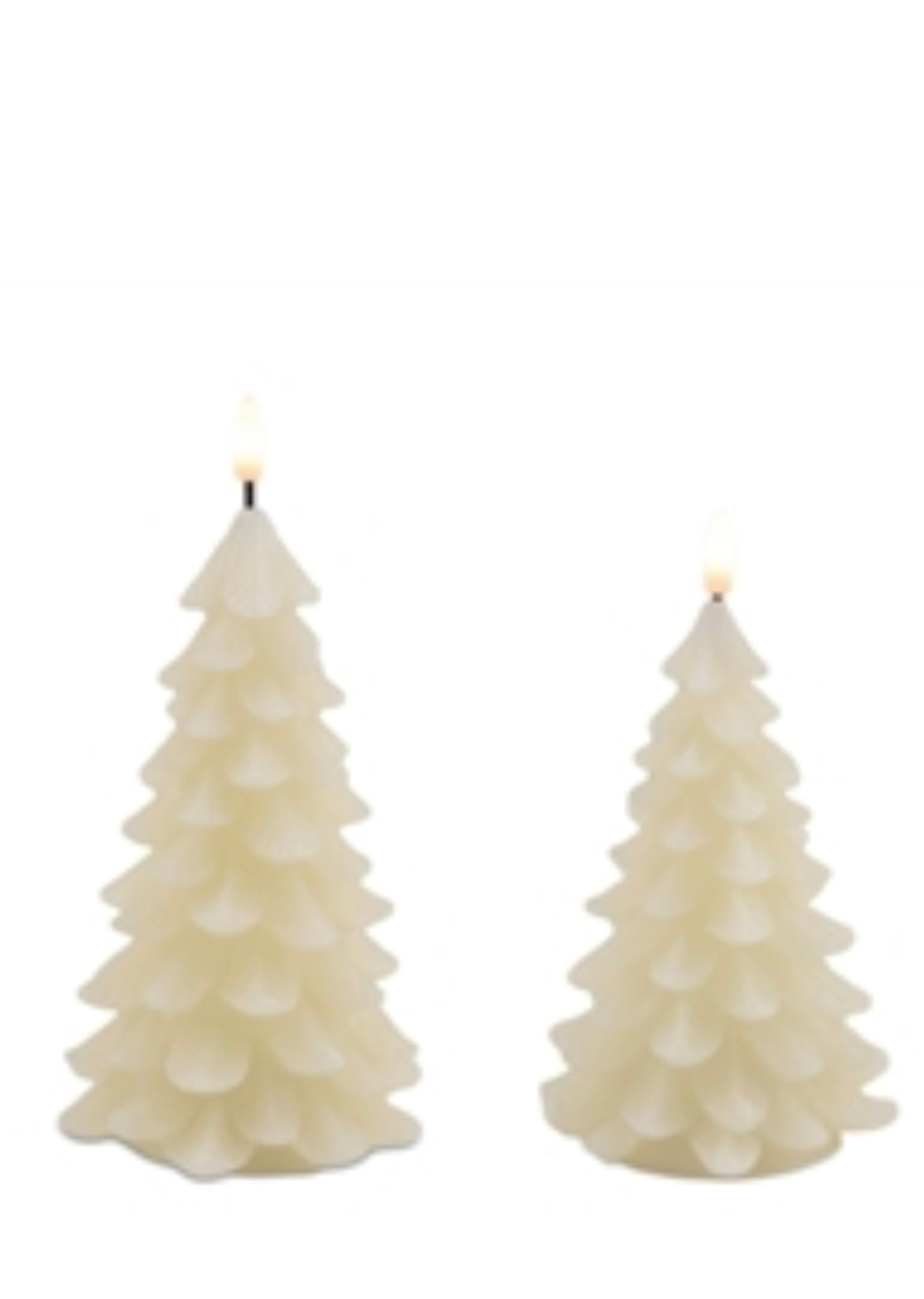 LED Cream Pine Tree Candle