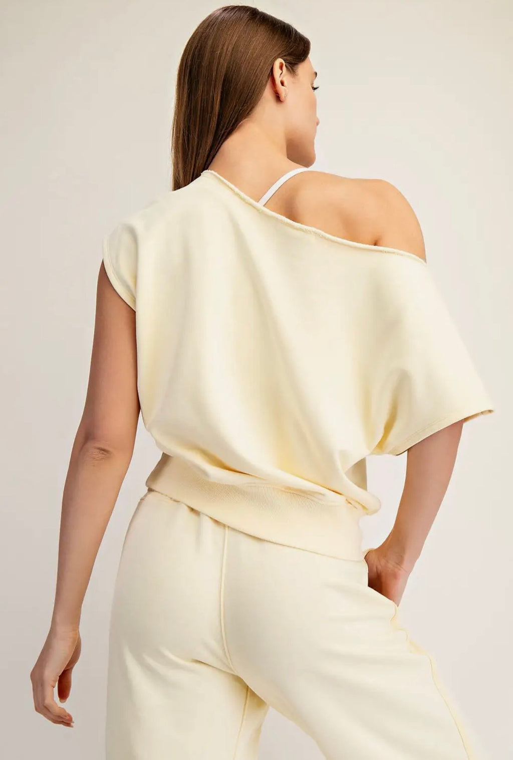 French Terry Off Shoulder Top